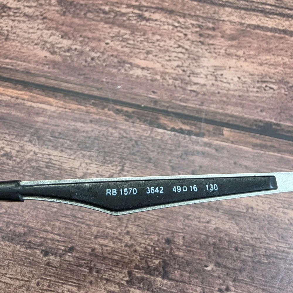 Ray-Ban Junior RB 1570 3542 Black Silver Rectangular Eyeglasses Frames 49-16-130